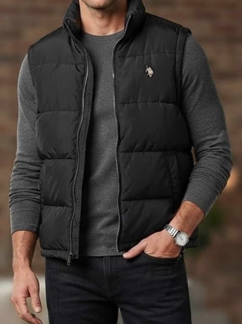 U.S. Polo Assn. Black Quilted Puffer Vest